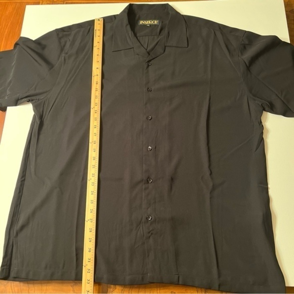 Inserch Mens Size 3XL Short Sleeve Blue 100% Micro Polyester Button Down Shirt!